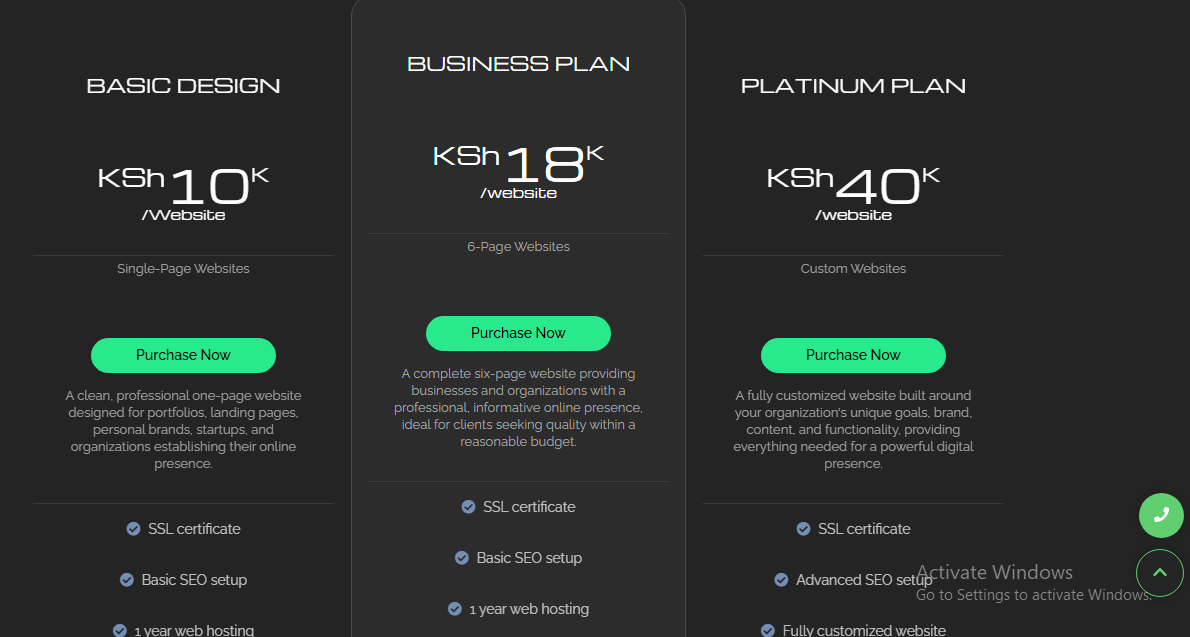 alex weyama web pricing plans
